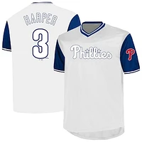 Men's Profile Bryce Harper White Philadelphia Phillies Big & Tall Name Number Birdeye V-Neck T-Shirt