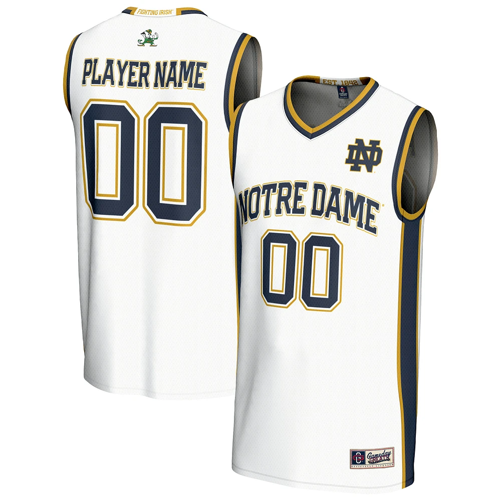 Youth GameDay Greats White Notre Dame Fighting Irish NIL Pick-A-Player Lightweight Men's Basketball Jersey