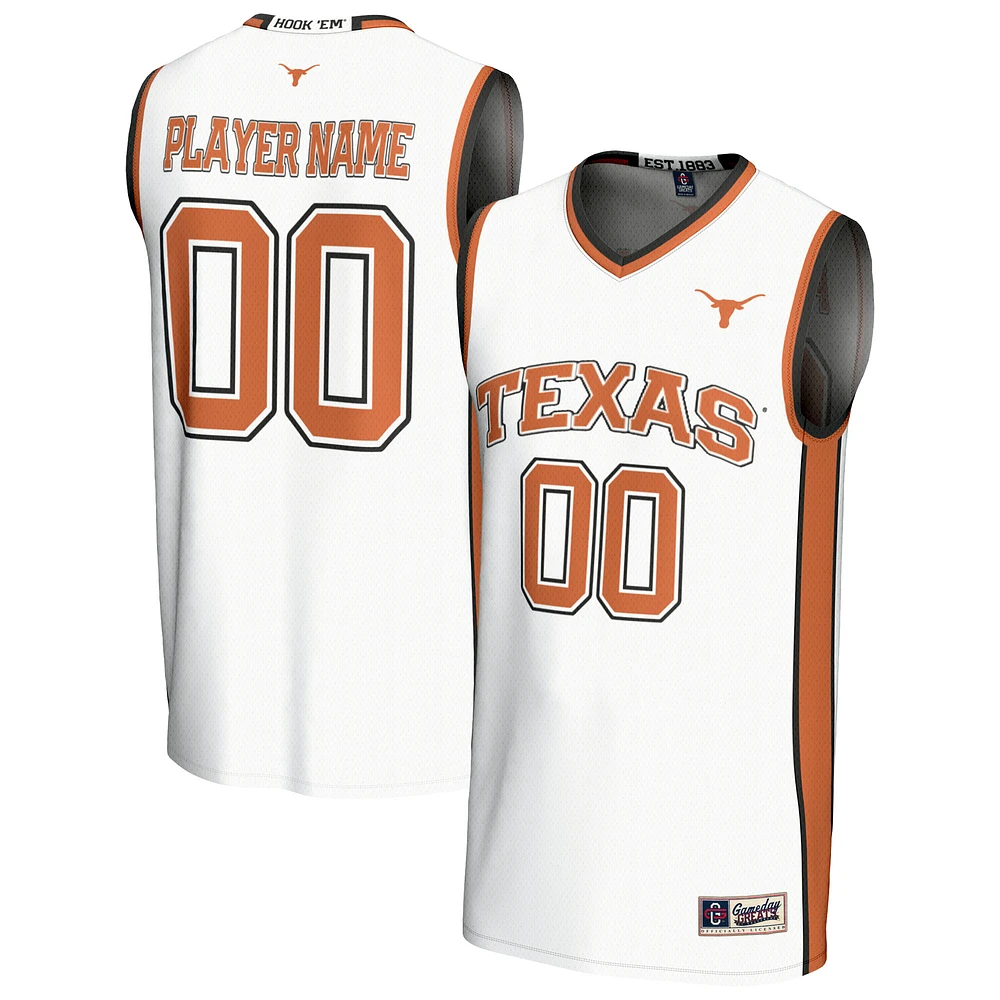 Youth GameDay Greats White Texas Longhorns NIL Pick-A-Player Lightweight Men's Basketball Jersey