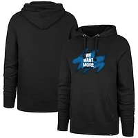 Men's '47  Black Detroit Lions We Want More Headline Pullover Hoodie