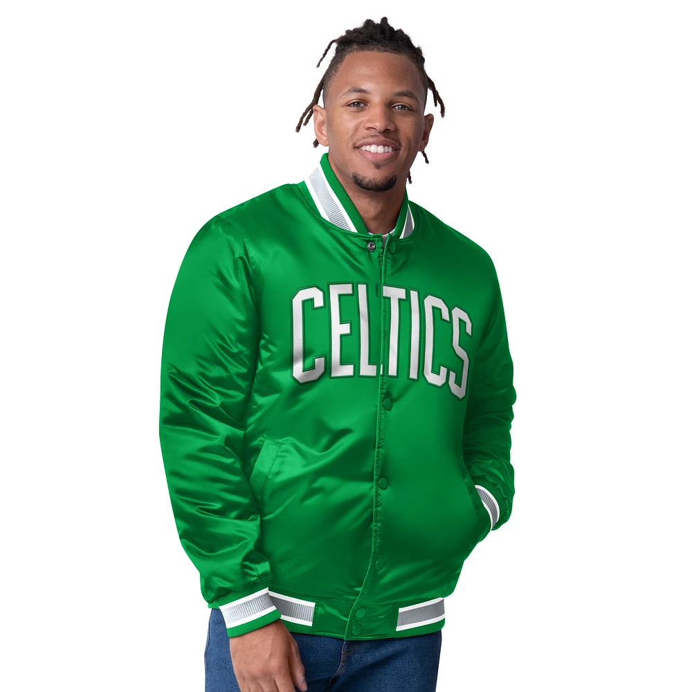 Men's Starter  Green Boston Celtics Reversible Satin Full-Snap Varsity Jacket