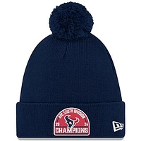 Men's New Era  Navy Houston Texans 2024 AFC South Division Champions Cuffed Knit Hat with Pom