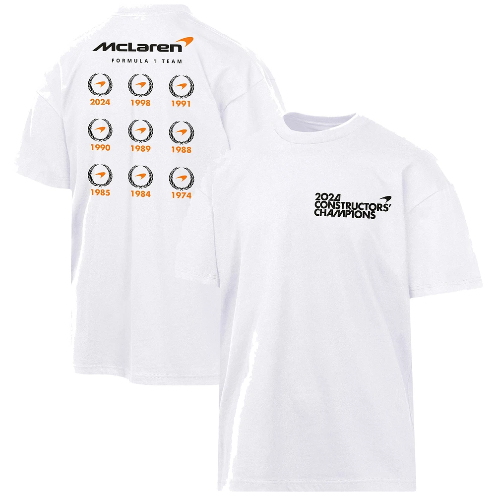 Men's White McLaren F1 Team 2024 Constructors' Cup Champion Podium T-Shirt