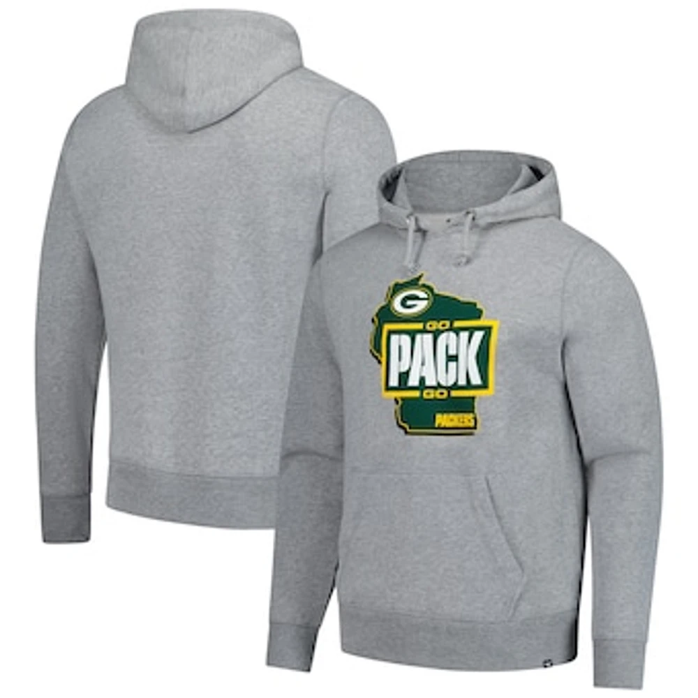 Men's '47  Gray Green Bay Packers Regional Headline Pullover Hoodie