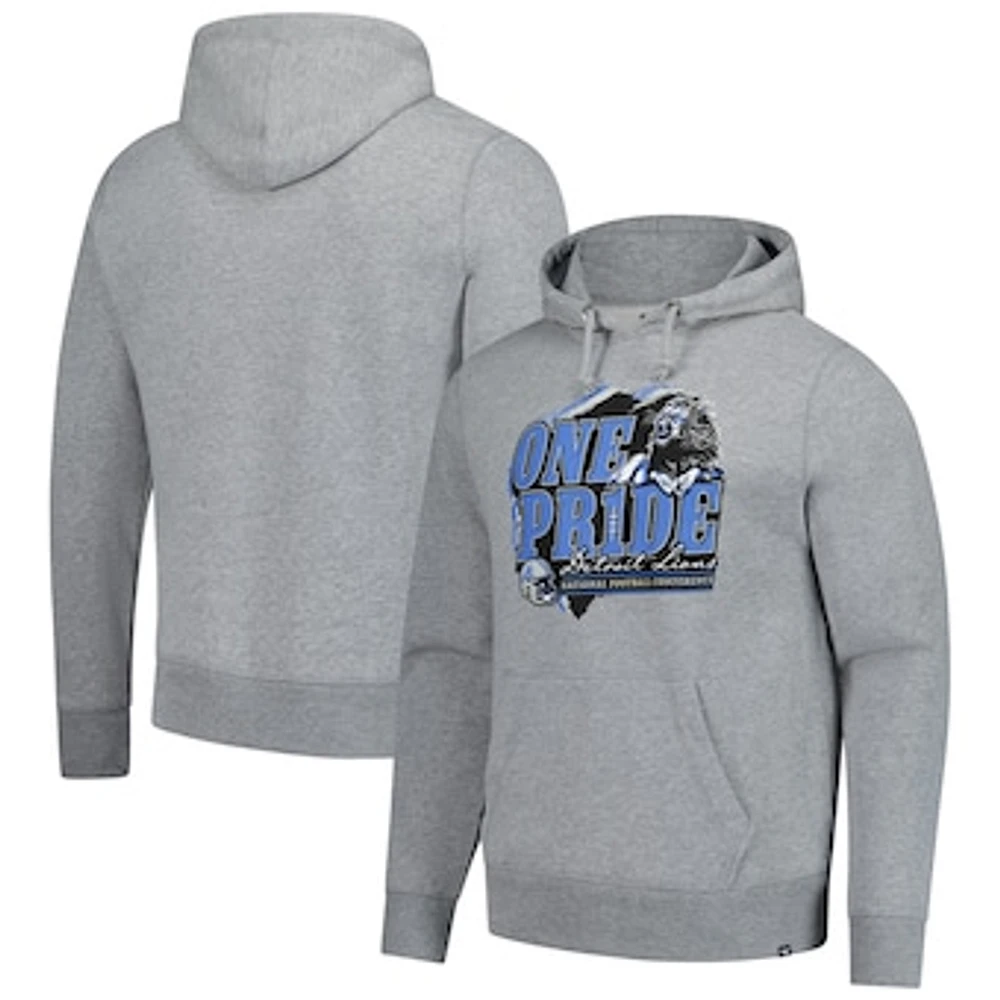 Men's '47  Gray Detroit Lions Regional Headline Pullover Hoodie