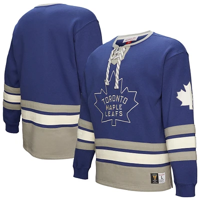 Men's Blue Toronto Maple Leafs Heritage Lace-Up Pullover Sweatshirt