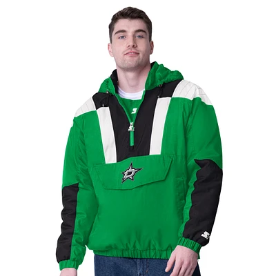 Men's Starter  Green Dallas Stars Charger Half-Zip Pullover Hoodie