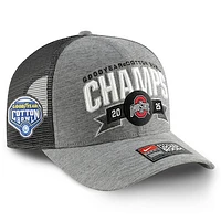 Men's Nike  Heather Gray/Anthracite Ohio State Buckeyes College Football Playoff 2025 Cotton Bowl Champions Locker Room Structured Trucker Adjustable Hat