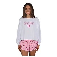 Women's Concepts Sport  Pink Indianapolis Colts Long Sleeve Top & Short Set
