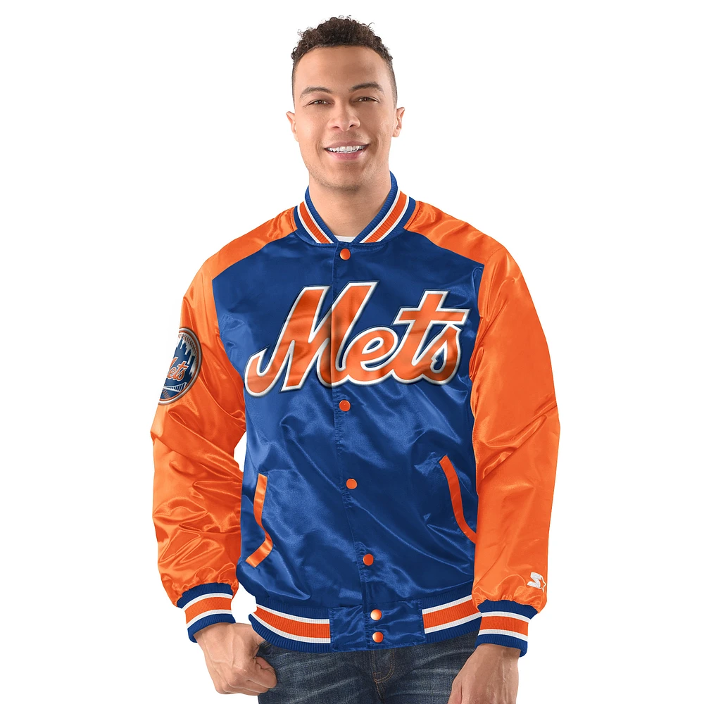 Men's Starter  Royal New York Mets Varsity Full-Snap Jacket