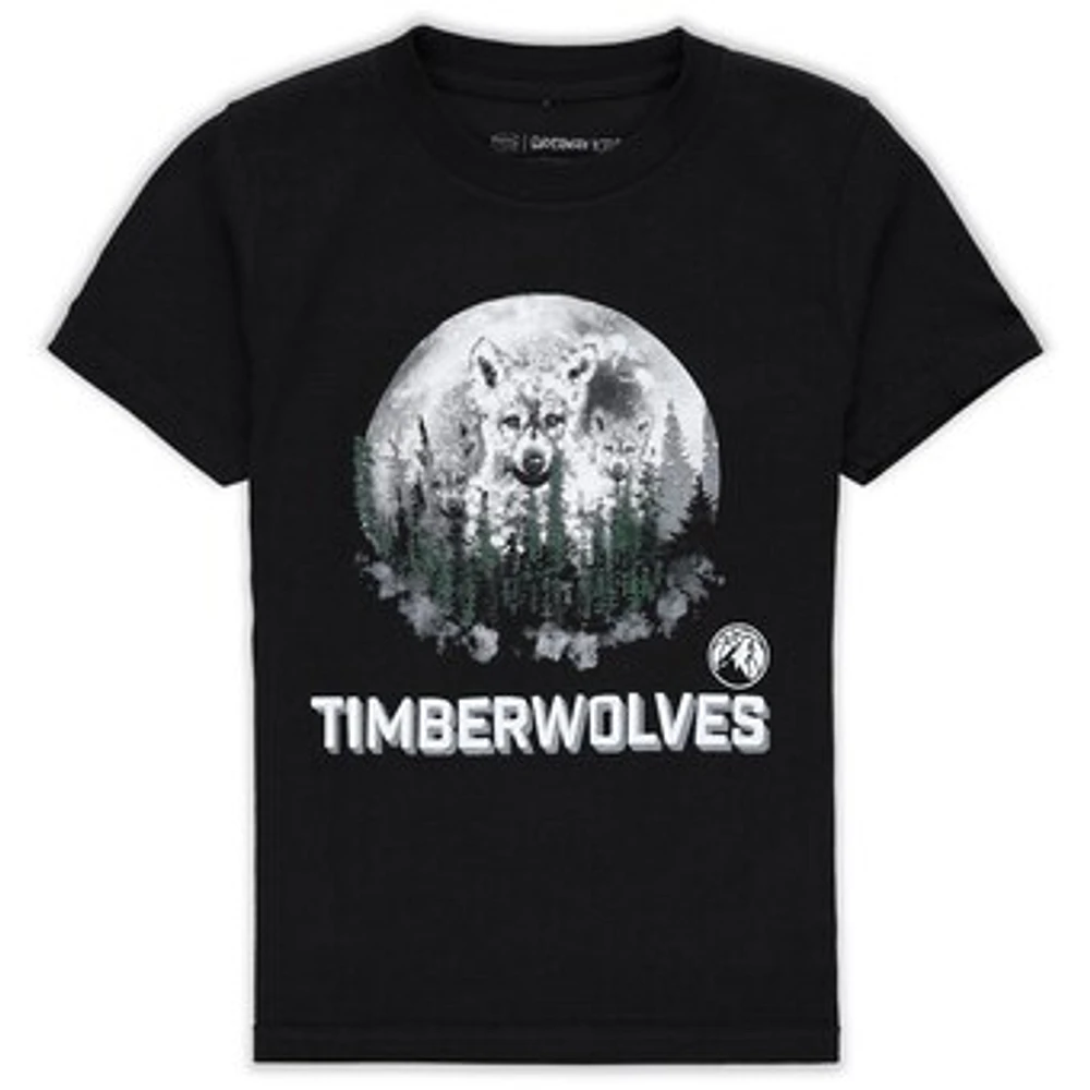 Youth Stadium Essentials Black Minnesota Timberwolves Mascot T-Shirt