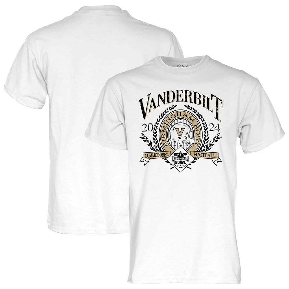 Unisex Blue 84 White Vanderbilt Commodores 2024 Birmingham Bowl T-Shirt