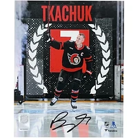 Brady Tkachuk Ottawa Senators Autographed 8" x 10" Pregame Saluting the Crowd Photograph