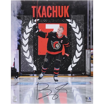 Brady Tkachuk Ottawa Senators Autographed 16" x 20" Pregame Saluting the Crowd Photograph