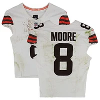 Elijah Moore Cleveland Browns Game-Used #8 White Nike Jersey vs. Denver Broncos on December 2, 2024