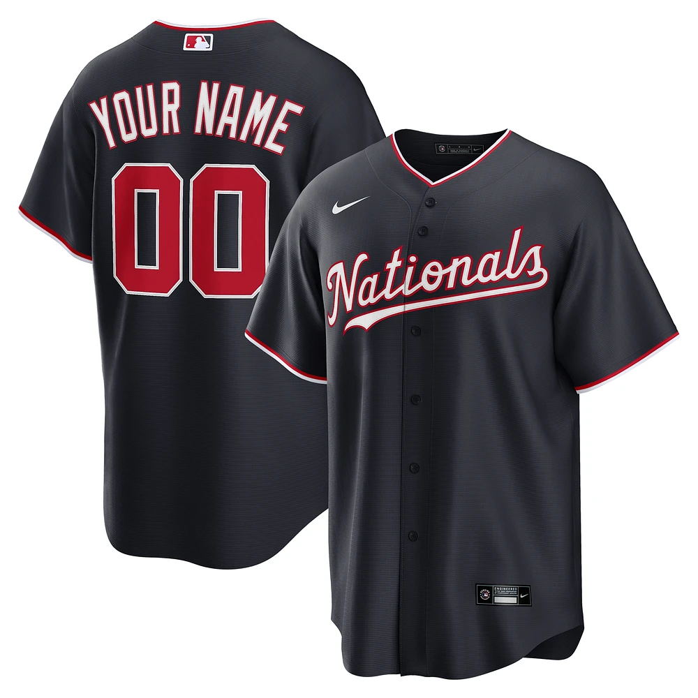 Men's Nike Navy Washington Nationals Alternate Custom Replica 2.0 Jersey