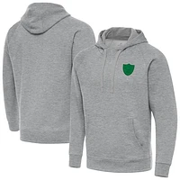Men's Antigua Heather Gray Las Vegas Raiders St. Patrick's Day Victory Pullover Hoodie