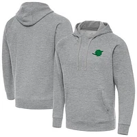 Men's Antigua Heather Gray Miami Dolphins St. Patrick's Day Victory Pullover Hoodie