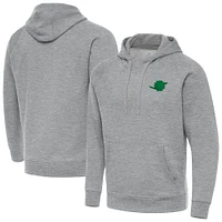 Men's Antigua Heather Gray Miami Dolphins St. Patrick's Day Victory Pullover Hoodie