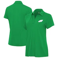 Women's Antigua Kelly Green Philadelphia Eagles St. Patrick's Day Era V-Neck Polo