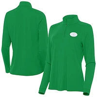Women's Antigua Kelly Green San Francisco 49ers St. Patrick's Day Intent Quarter-Zip Performance Top