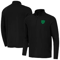 Men's Antigua  Black Las Vegas Raiders St Patrick Day Intent Quarter-Zip Pullover Top