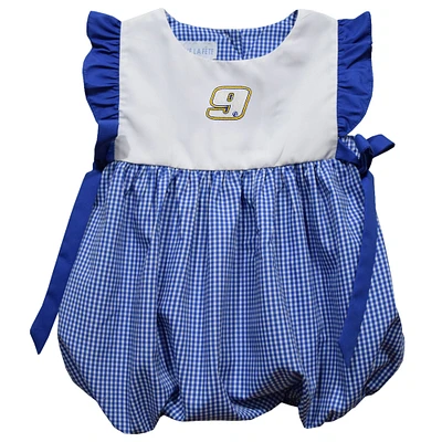 Girl's Infant Vive La Fete  Blue Chase Elliott Gingham Bubble Dress