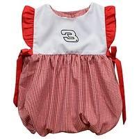 Girl's Infant Vive La Fete  Red Dale Earnhardt Gingham Bubble Dress