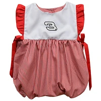 Girl's Infant Vive La Fete  Red Dale Earnhardt Gingham Bubble Dress