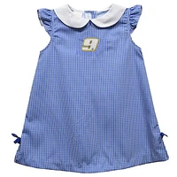 Girls Infant Vive La Fete  Blue Chase Elliott Mini Check A-Line Dress