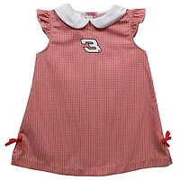 Girls Infant Vive La Fete  Red Dale Earnhardt Mini Check A-Line Dress