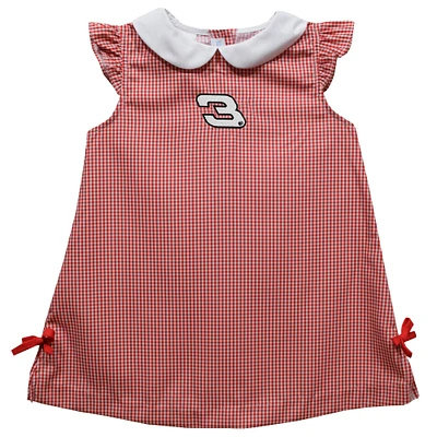 Girls Infant Vive La Fete  Red Dale Earnhardt Mini Check A-Line Dress