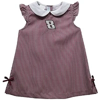 Girls Infant Vive La Fete  Maroon Kyle Busch Mini Check A-Line Dress