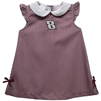 Girls Infant Vive La Fete  Maroon Kyle Busch Mini Check A-Line Dress