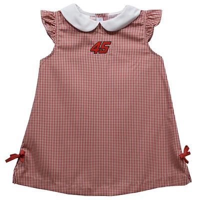 Girls Infant Vive La Fete  Red Tyler Reddick Mini Check A-Line Dress