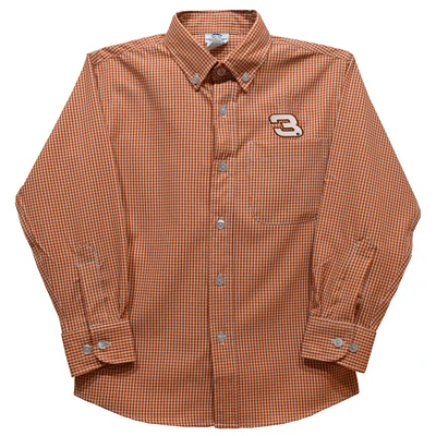 Infant Vive La Fete Orange Austin Dillon Button-Down Long Sleeve Shirt