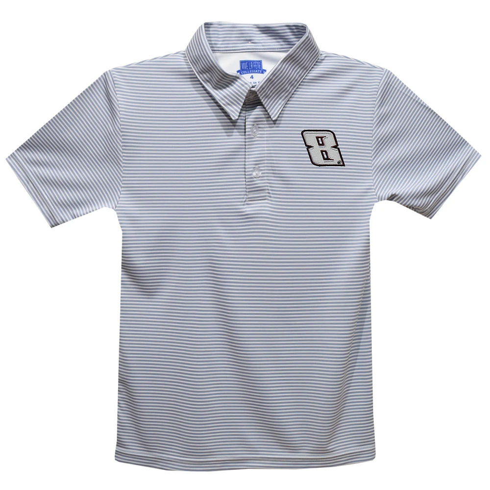 Toddler Vive La Fete Gray Kyle Busch Stripe Polo