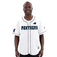Men's Starter  White Carolina Panthers Relay Full-Button Baseball Jersey