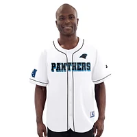 Men's Starter  White Carolina Panthers Relay Full-Button Baseball Jersey