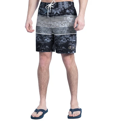 Men's G-III Sports by Carl Banks  Black/Gray Baltimore Ravens Horizon Volley Swim Shorts