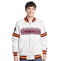 Men's Starter  White Washington Commanders Scout Full-Snap Varsity Jacket