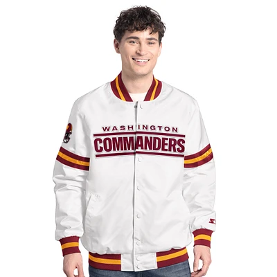 Men's Starter  White Washington Commanders Scout Full-Snap Varsity Jacket