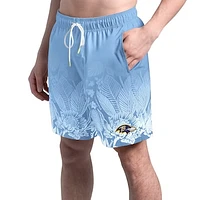 Men's Margaritaville  Light Blue Baltimore Ravens Lagoon Fiesta Swim Shorts