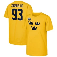 Youth Mika Zibanejad Gold Sweden 2025 4 Nations Face-Off Player Name & Number T-Shirt