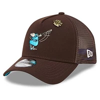 Men's New Era  Brown San Diego Padres 2025 Big League Chew A-Frame 9FORTY Adjustable Trucker Hat