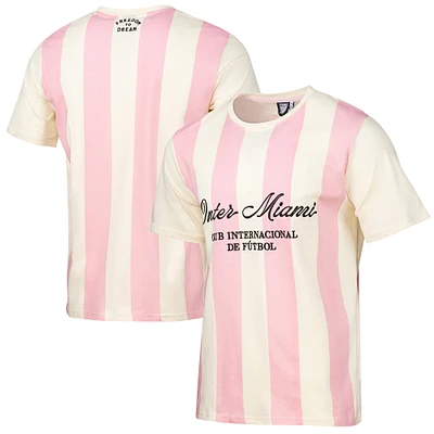 Men's Sport Design Sweden  Cream/Pink Inter Miami CF 2025 Jersey Hook Relaxed Striped T-Shirt