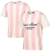 Men's Sport Design Sweden  Cream/Pink Inter Miami CF 2025 Jersey Hook Relaxed Striped T-Shirt