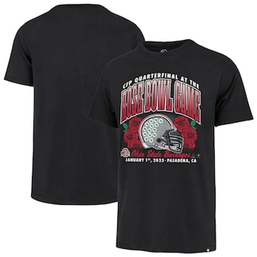 Men's '47  Black Ohio State Buckeyes College Football Playoff 2025 Rose Bowl Franklin T-Shirt