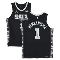 Victor Wembanyama San Antonio Spurs Autographed Jordan Brand Black Statement Edition Authentic Jersey