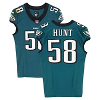 Jalyx Hunt Philadelphia Eagles Game-Used #58 Midnight Green Nike Jersey vs. Carolina Panthers on December 8, 2024